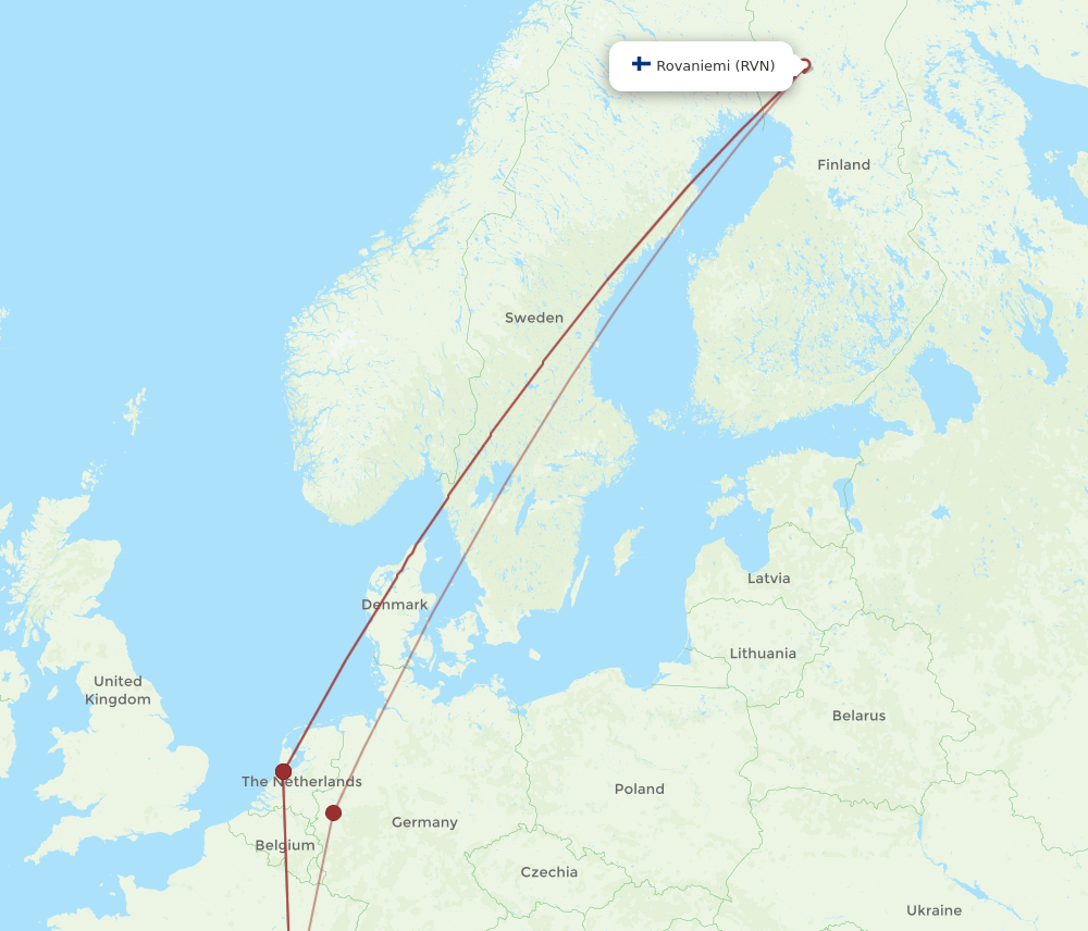 RVN-LYS flight routes