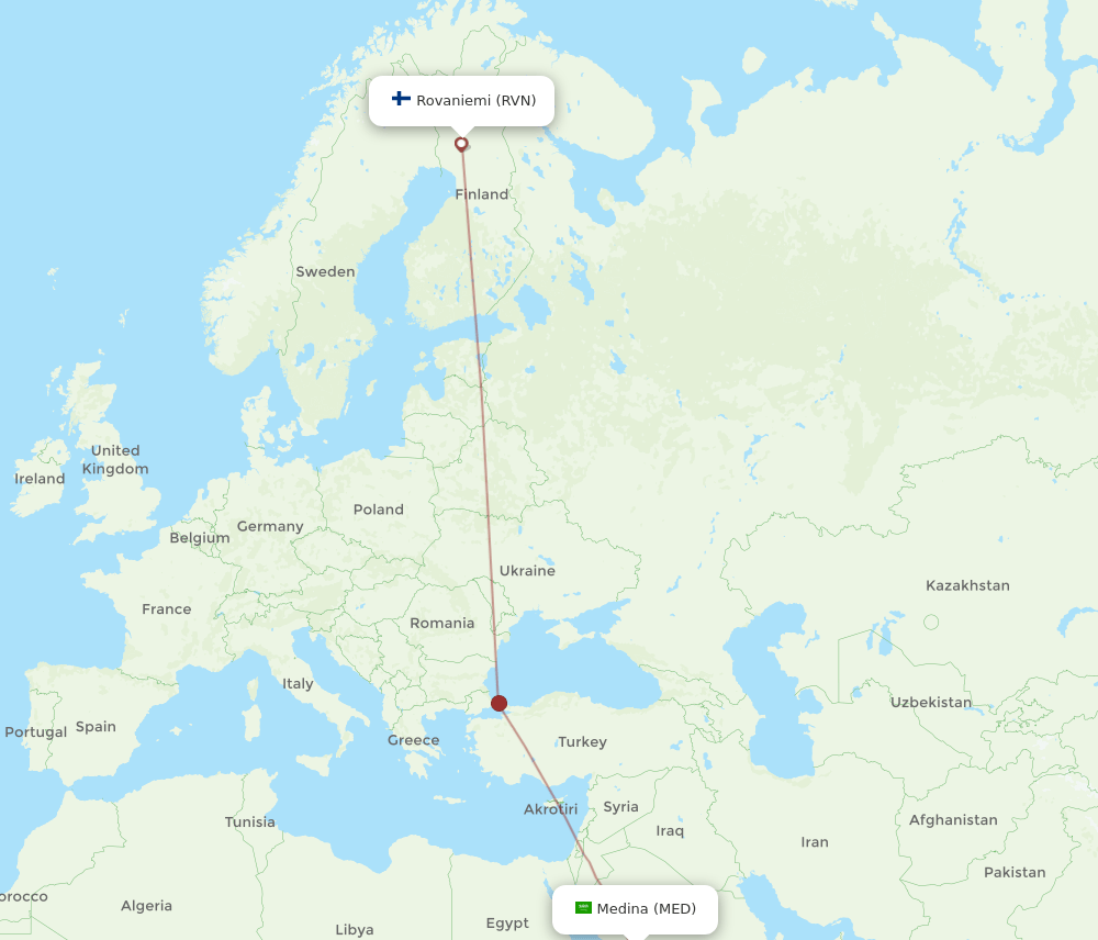 RVN-MED flight routes