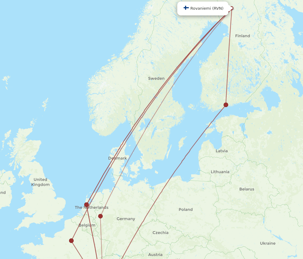RVN-NCE flight routes
