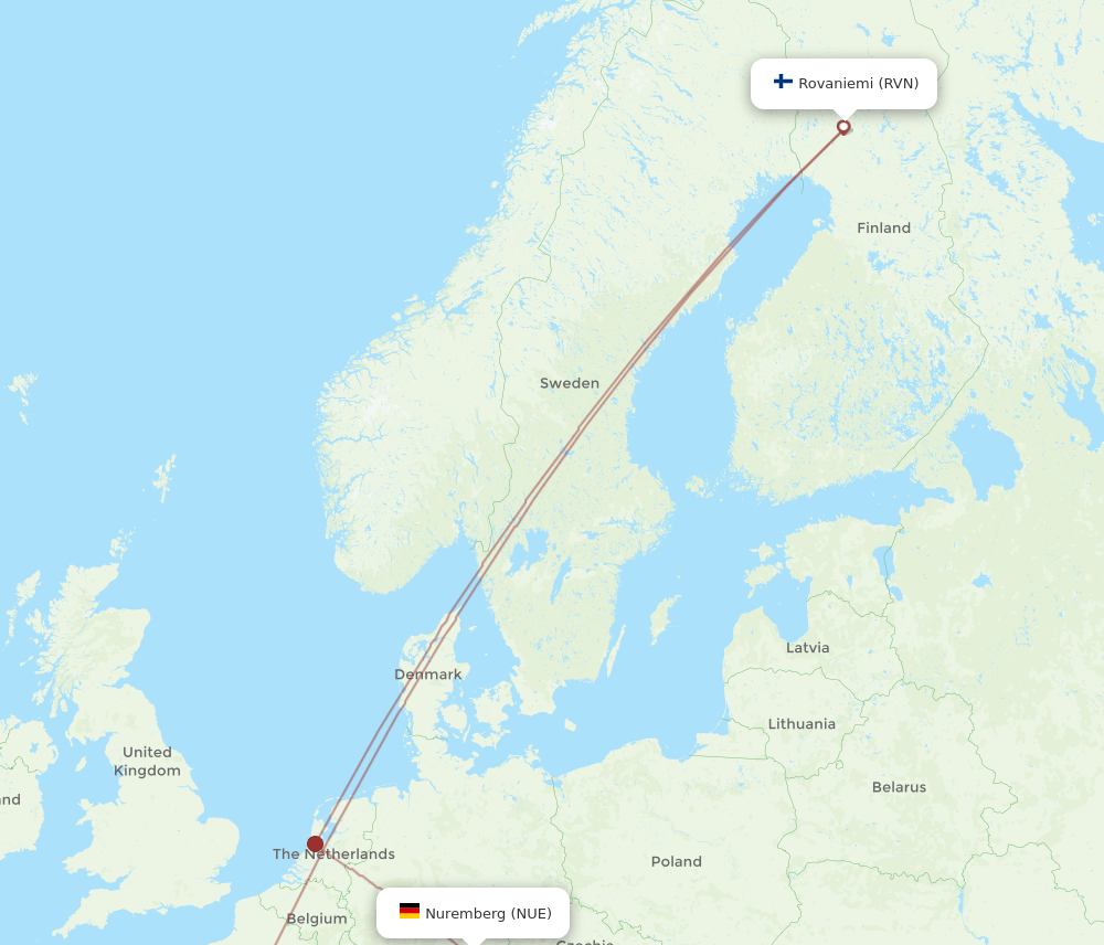 RVN-NUE flight routes