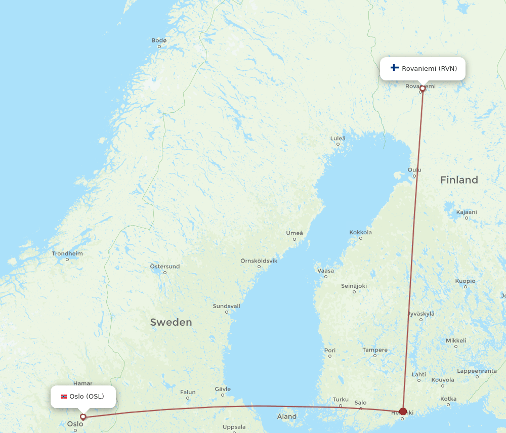 RVN-OSL flight routes