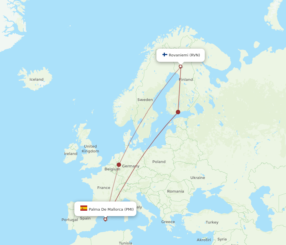 RVN-PMI flight routes