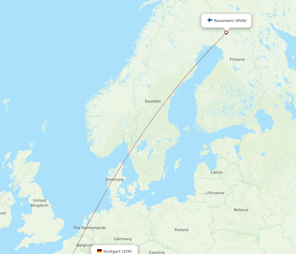 RVN-STR flight routes