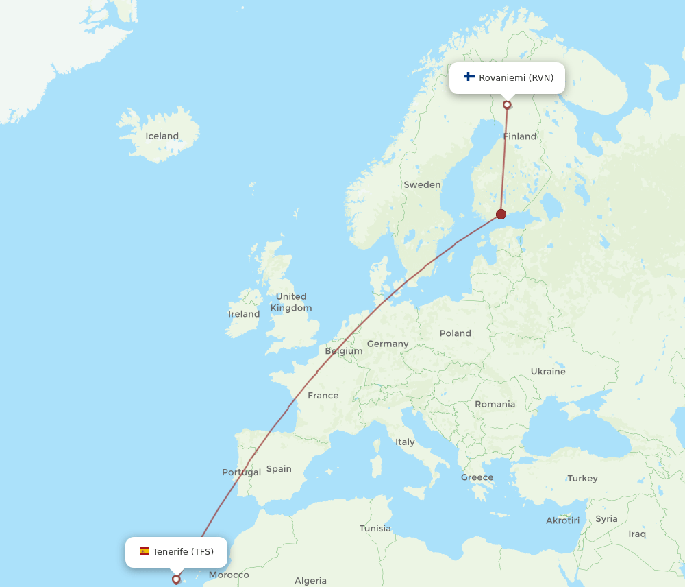 RVN-TFS flight routes