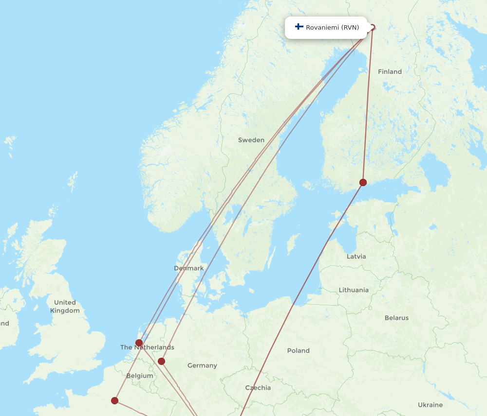 RVN-VCE flight routes