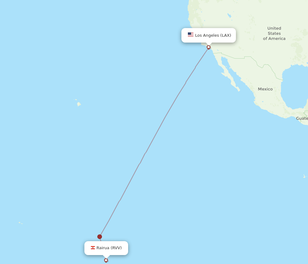 RVV-LAX flight routes