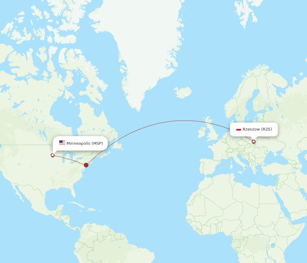RZE-MSP flight routes