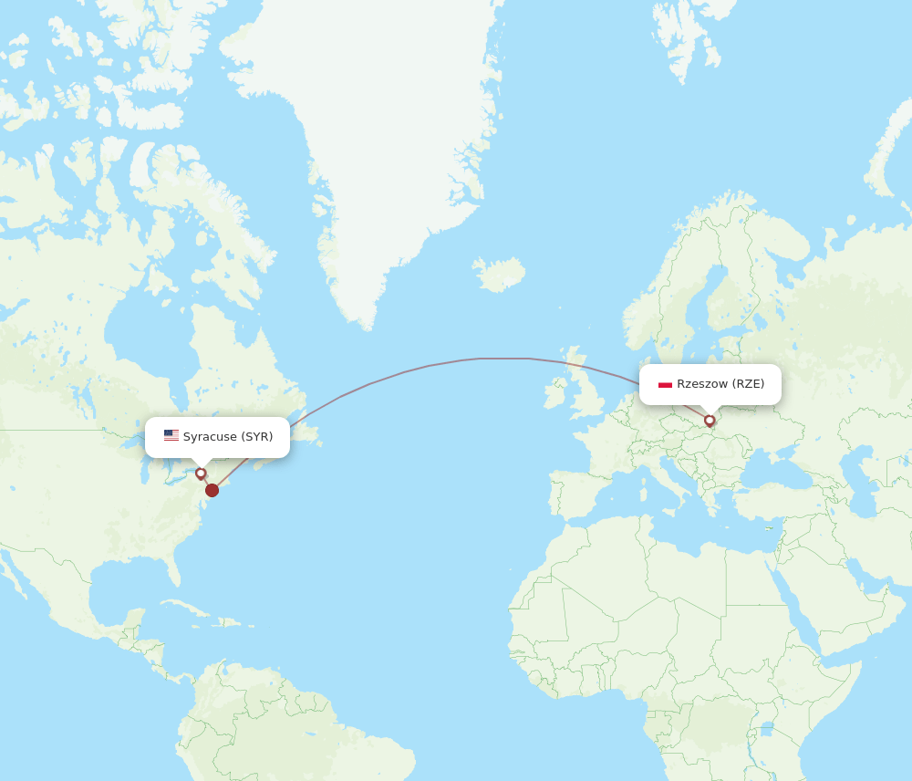 RZE-SYR flight routes
