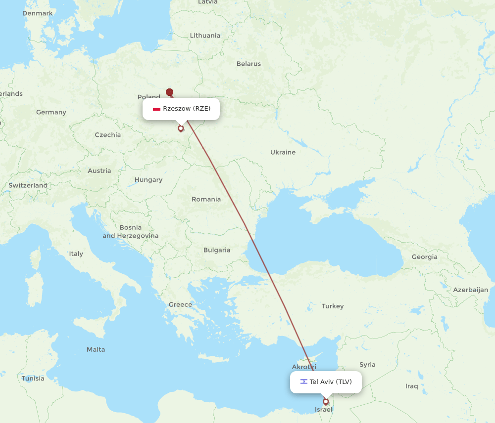 RZE-TLV flight routes