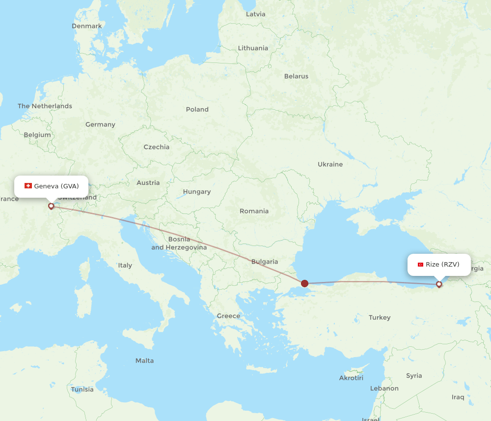 RZV-GVA flight routes