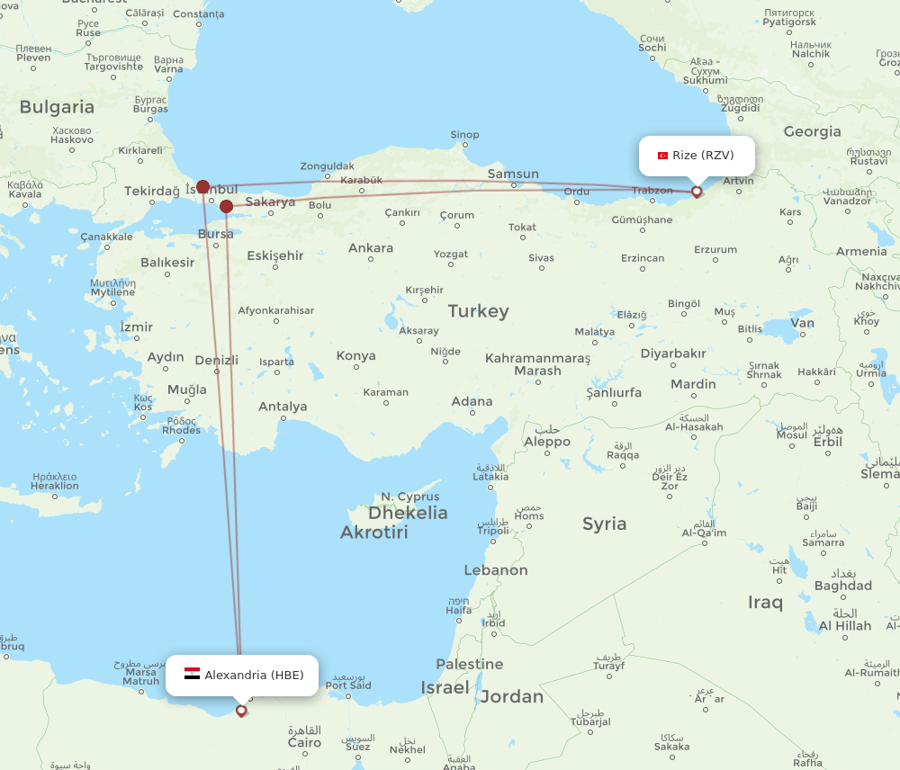 RZV-HBE flight routes
