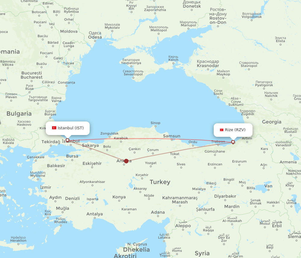 RZV-IST flight routes