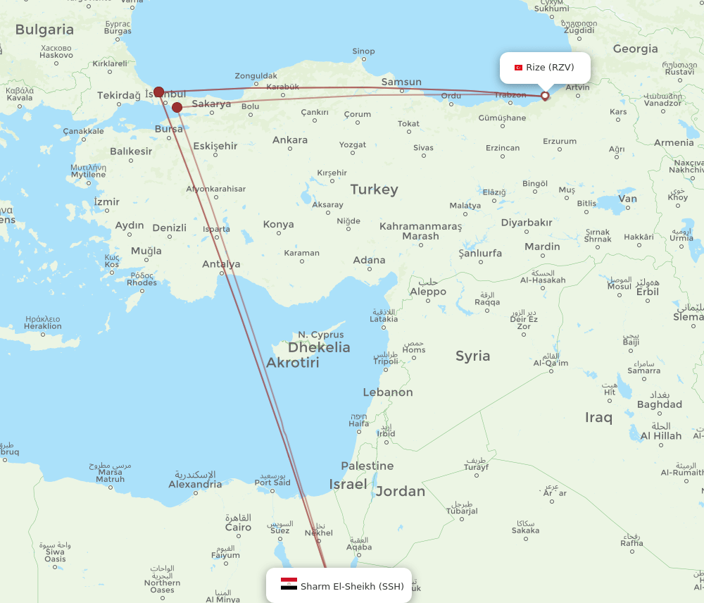 RZV-SSH flight routes