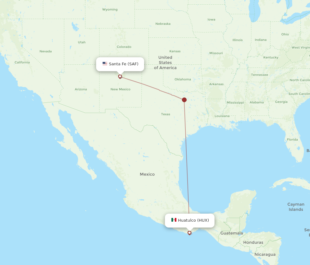 SAF to HUX flights and routes map