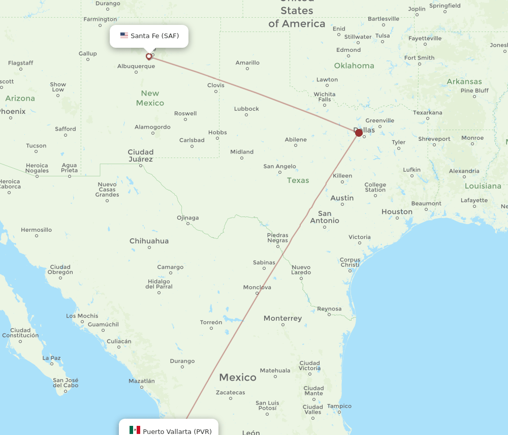 SAF-PVR flight routes