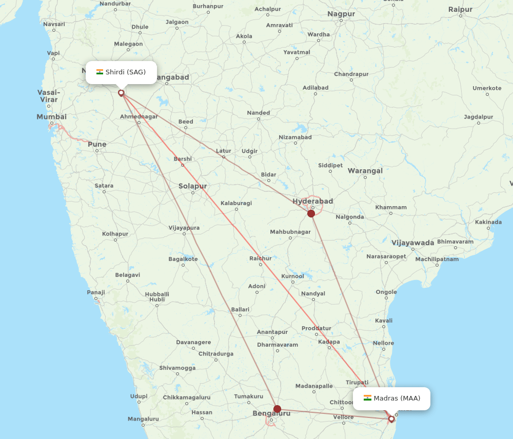 SAG-MAA flight routes