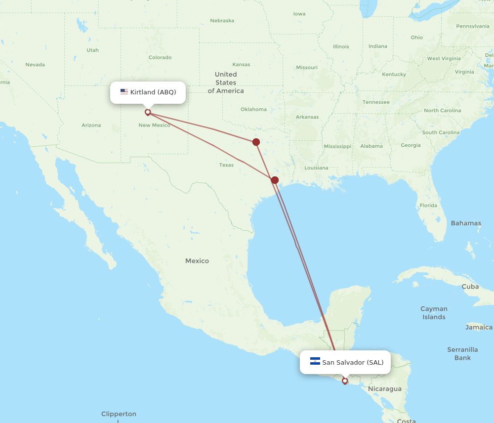 SAL-ABQ flight routes