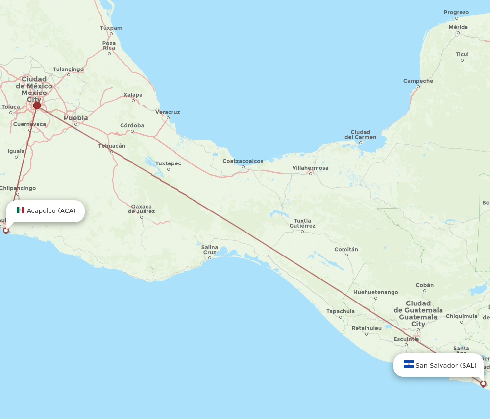 SAL to ACA flights and routes map