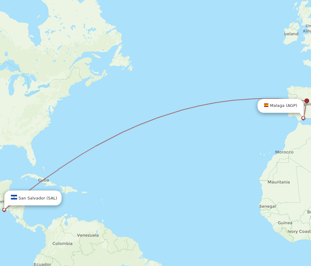 SAL to AGP flights and routes map