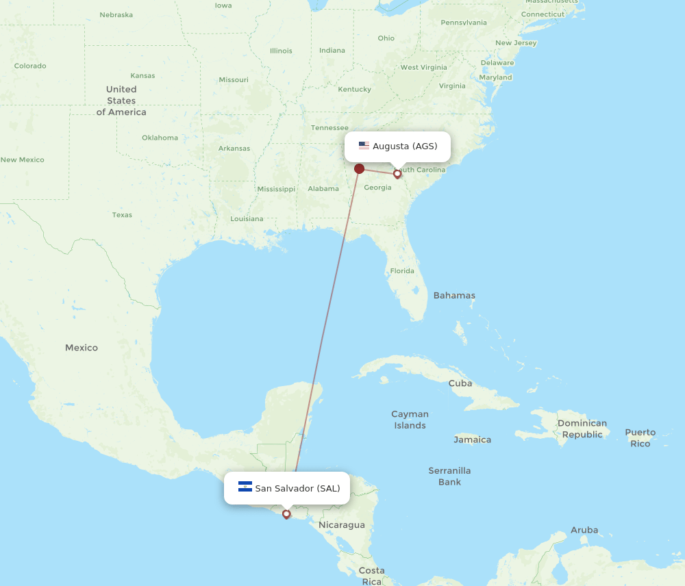 SAL-AGS flight routes