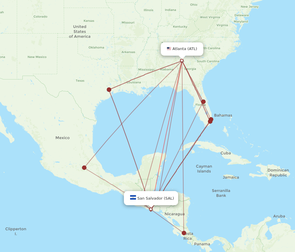 SAL-ATL flight routes