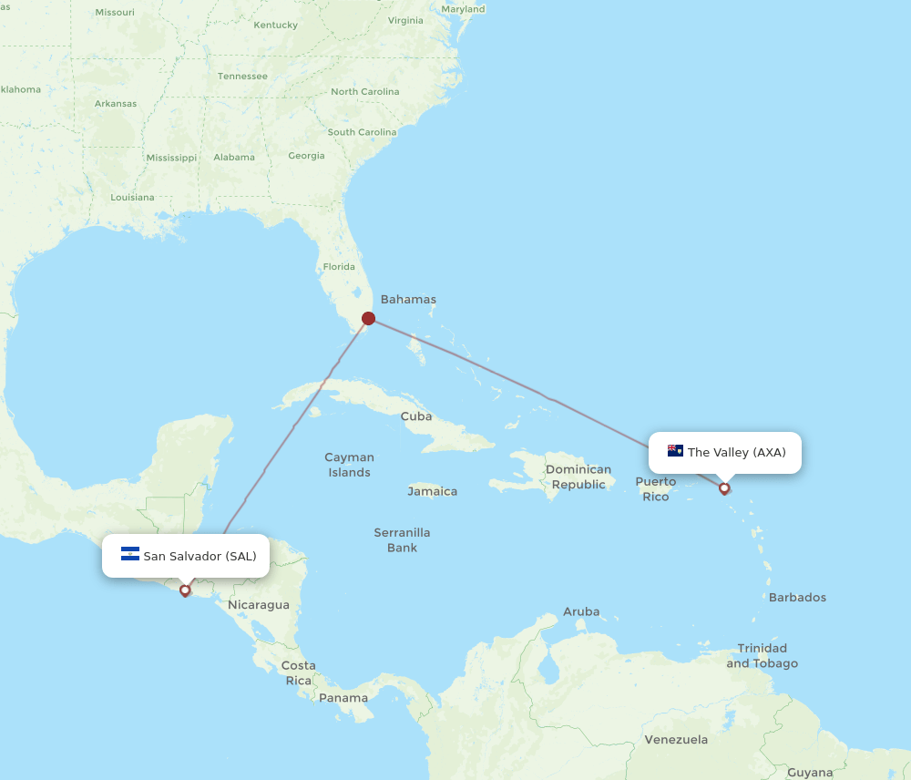 SAL to AXA flights and routes map