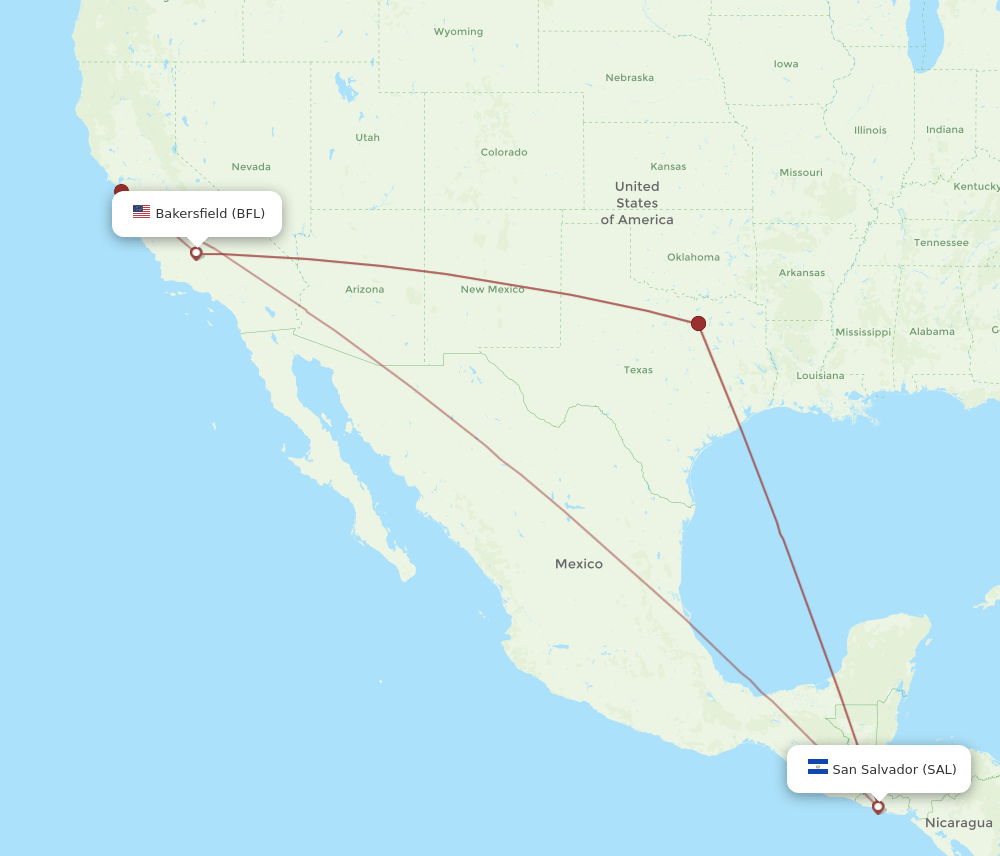 SAL-BFL flight routes