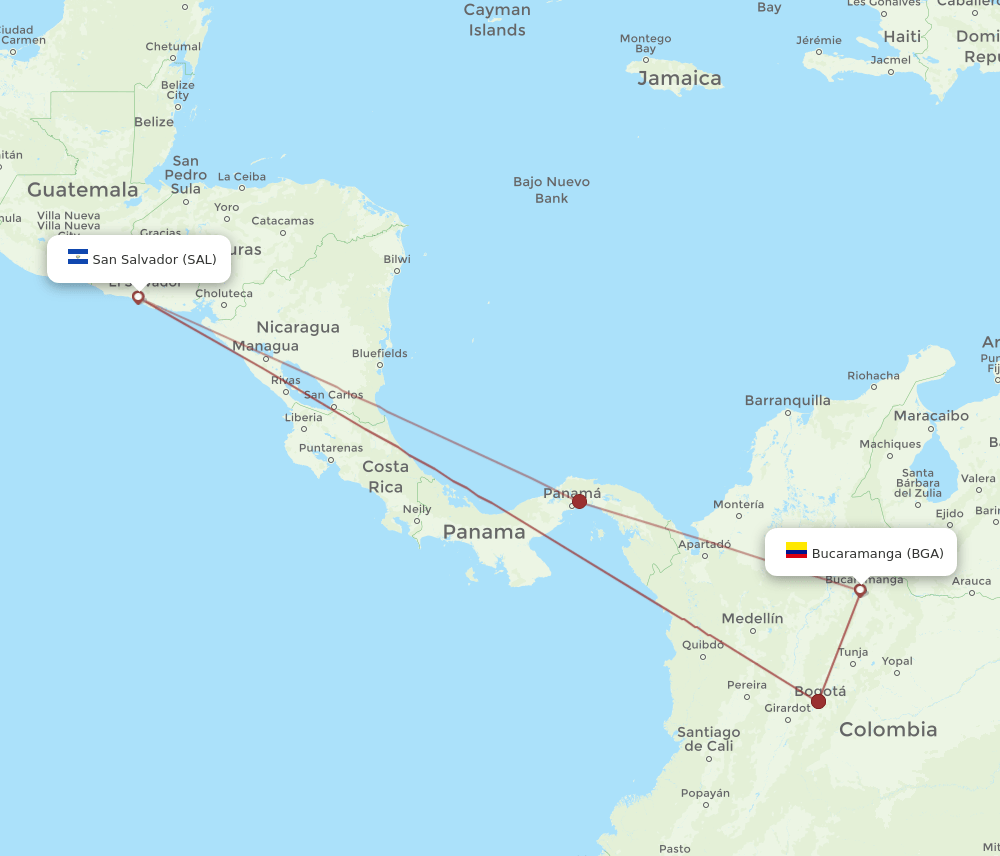 SAL-BGA flight routes