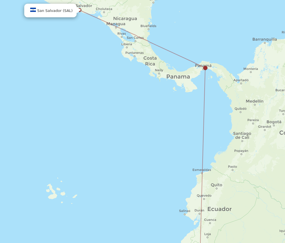 SAL-CIX flight routes