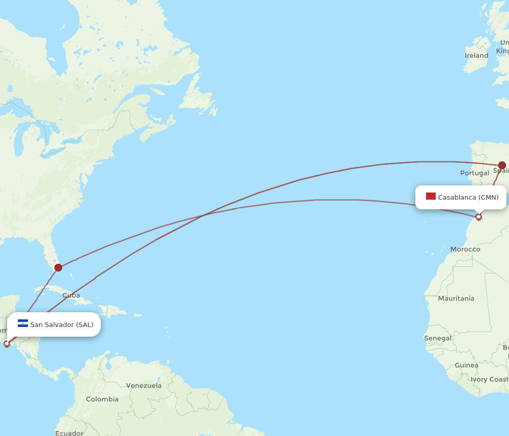 SAL-CMN flight routes