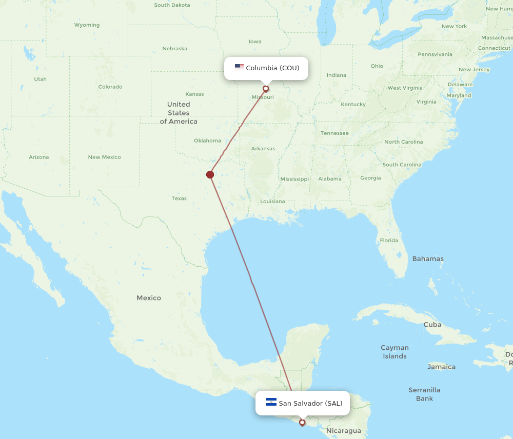 SAL-COU flight routes