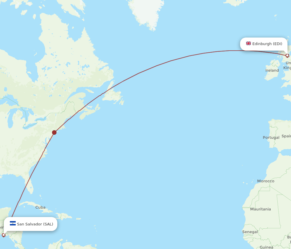 SAL-EDI flight routes