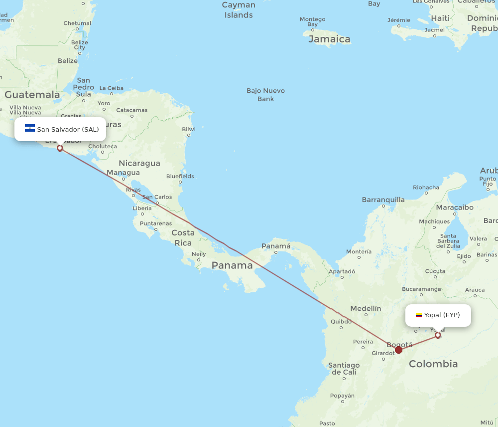 SAL-EYP flight routes