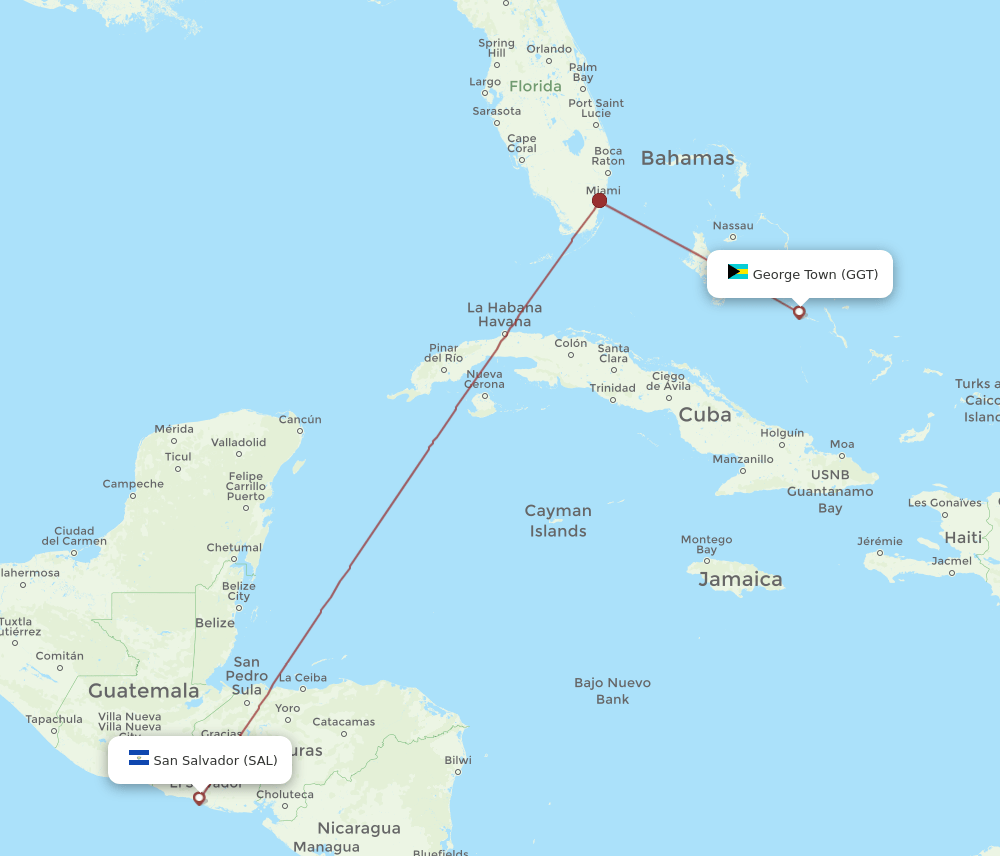 SAL-GGT flight routes