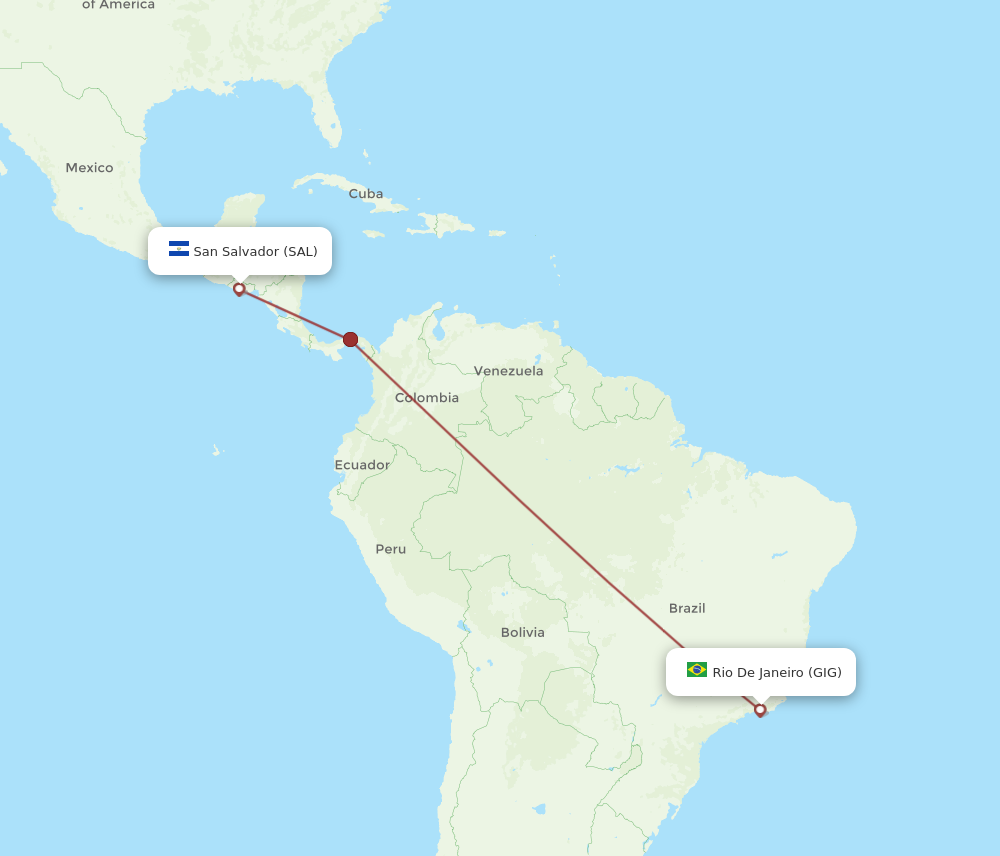 SAL to GIG flights and routes map