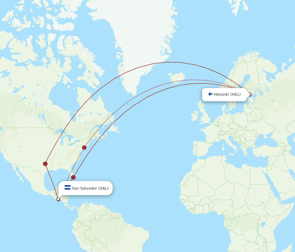 SAL-HEL flight routes