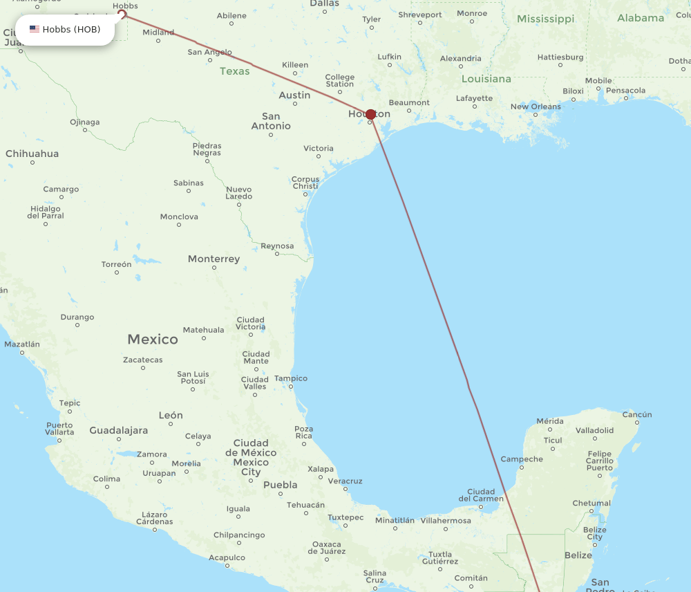 SAL-HOB flight routes
