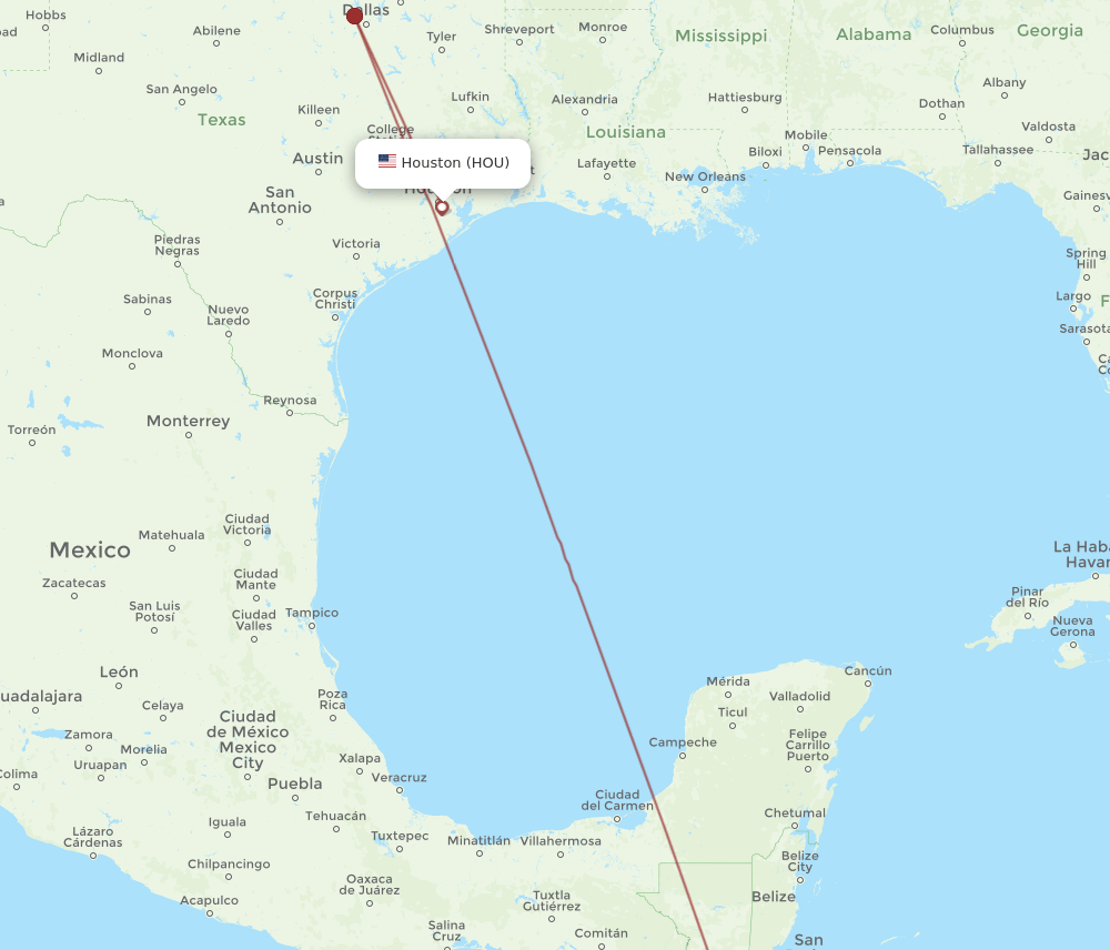 SAL-HOU flight routes