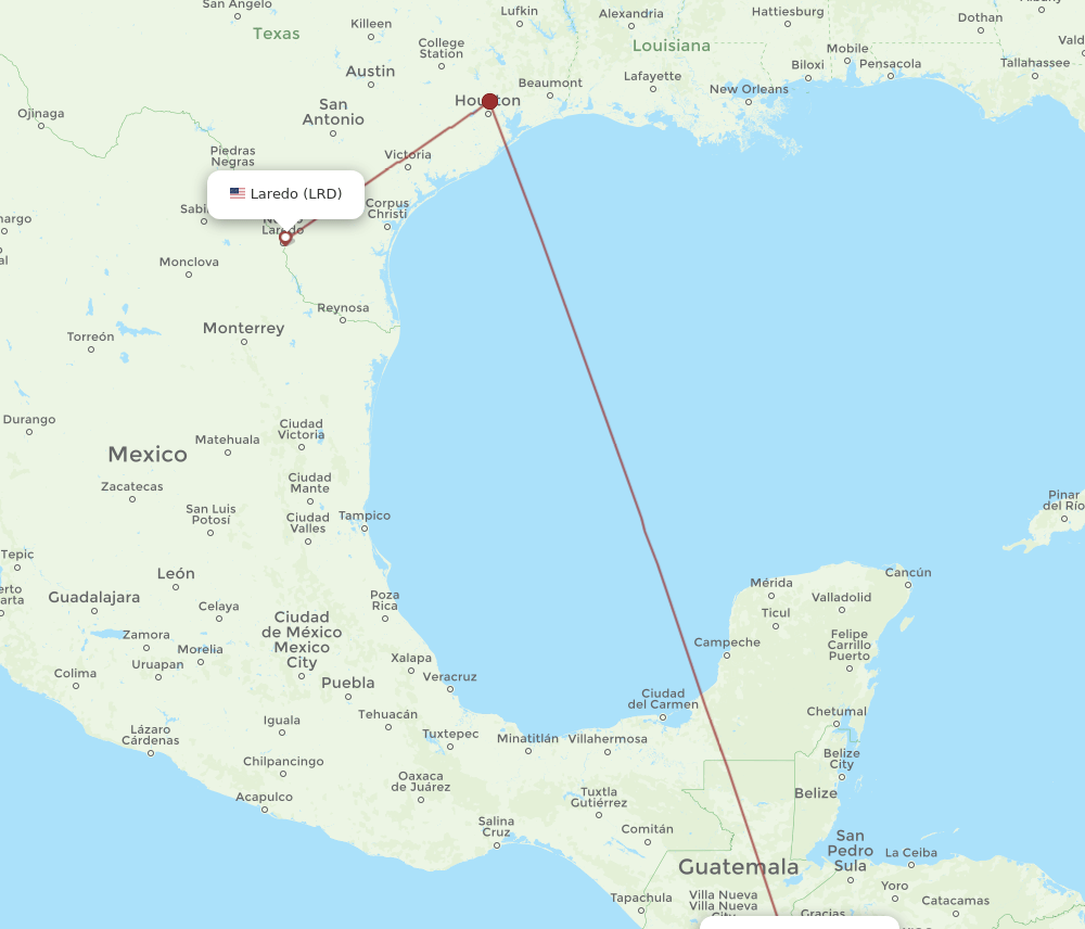 SAL to LRD flights and routes map