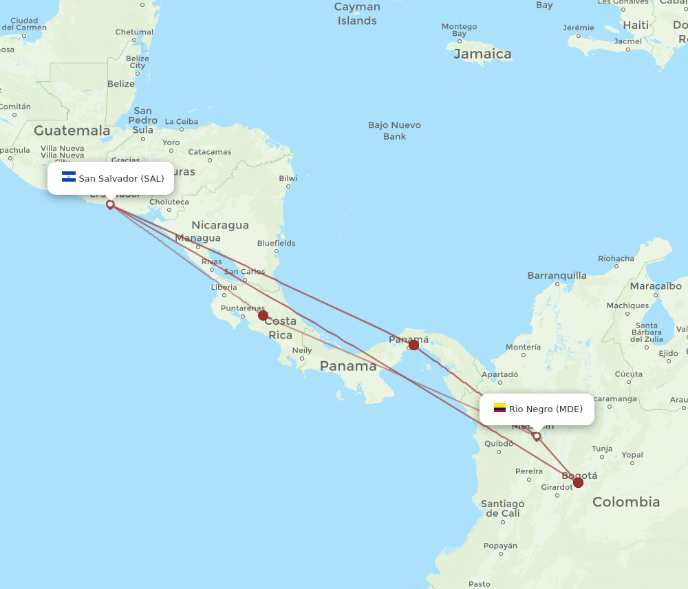 SAL to MDE flights and routes map