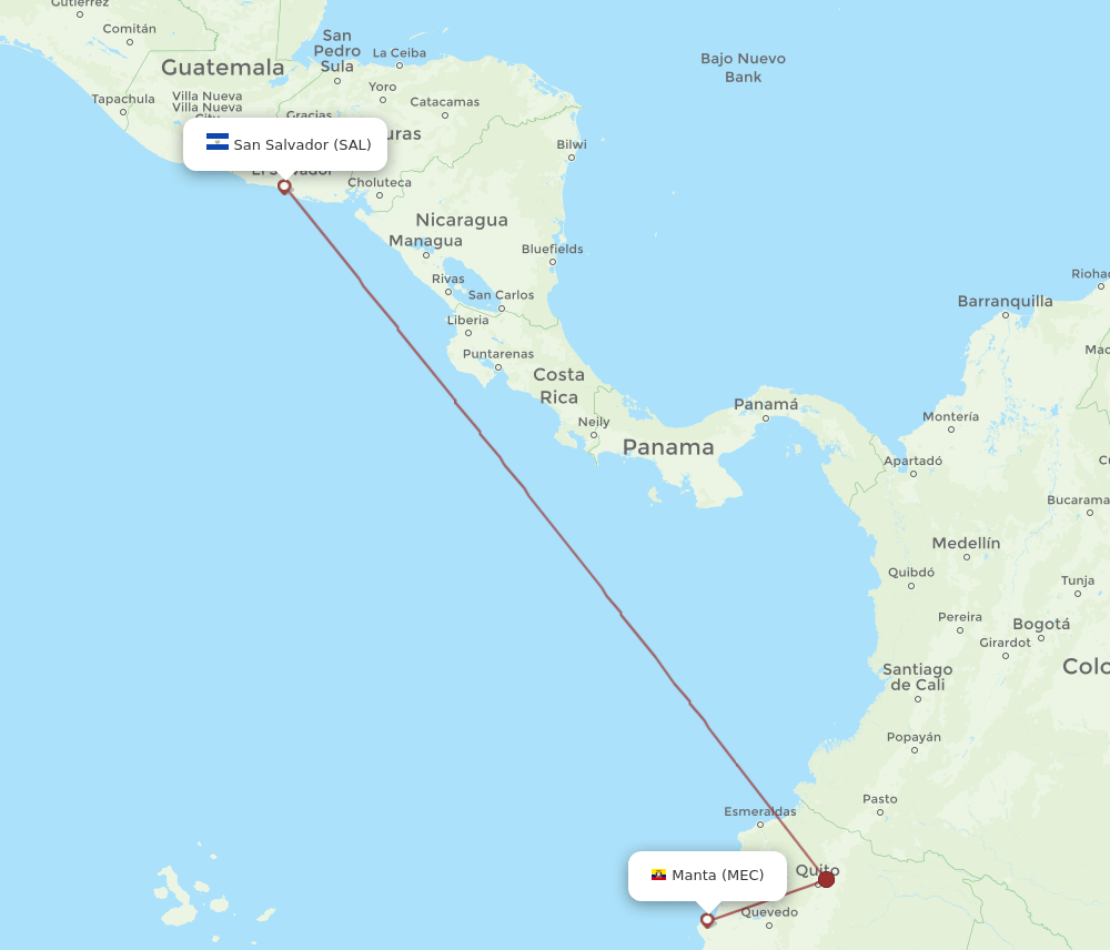 SAL to MEC flights and routes map