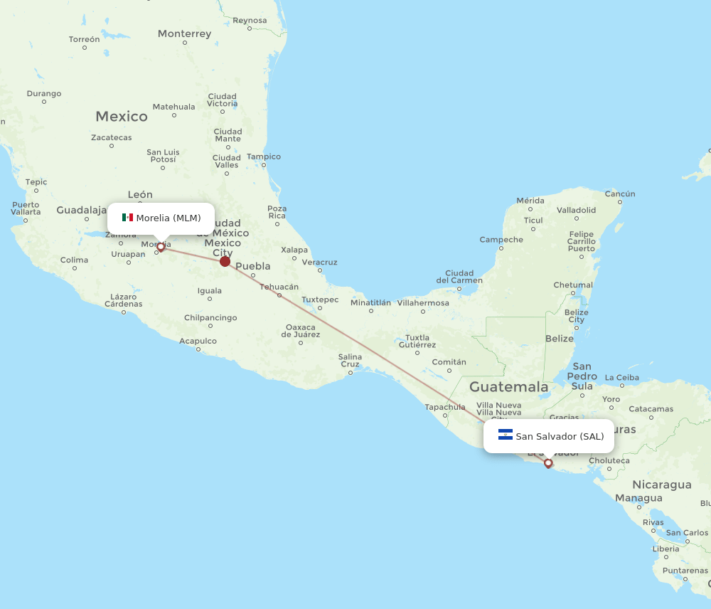 SAL to MLM flights and routes map