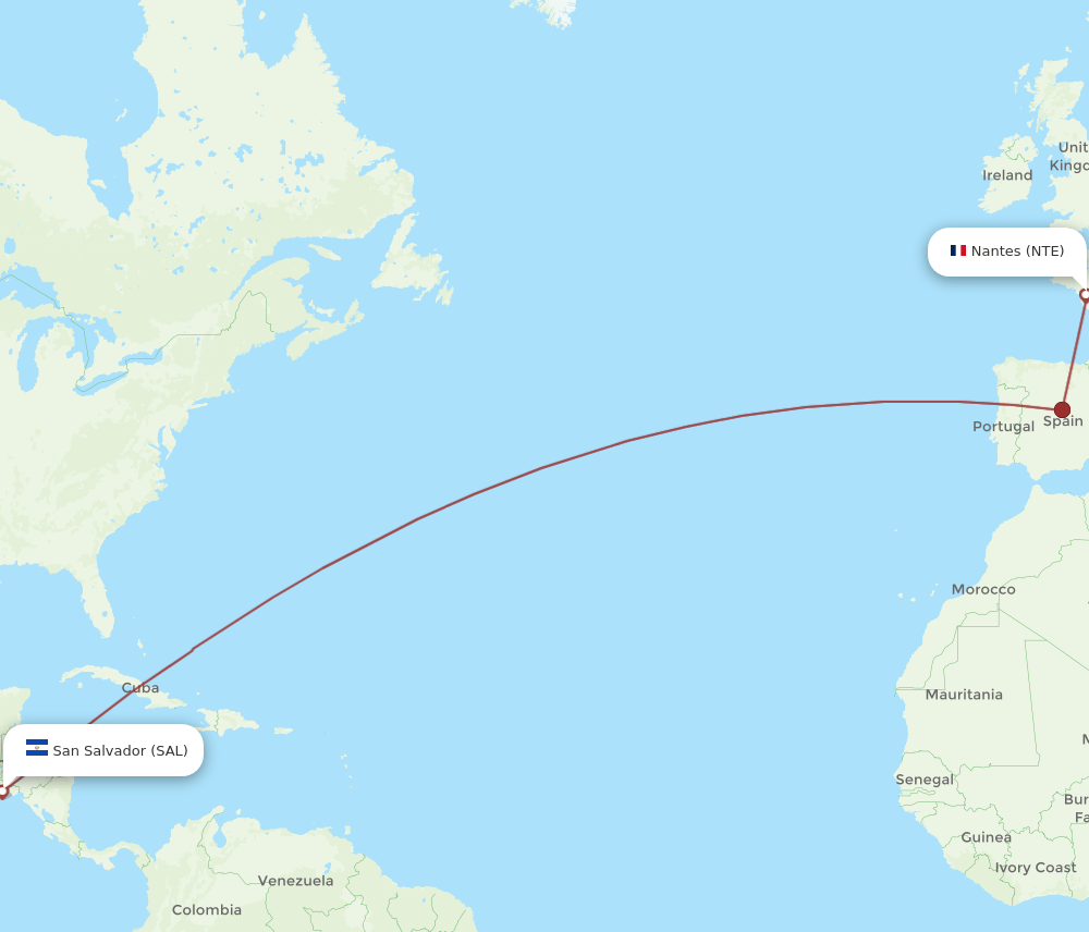 SAL-NTE flight routes