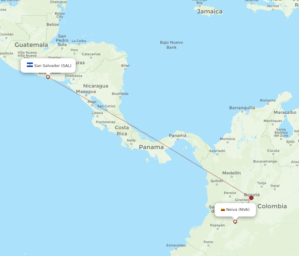 SAL-NVA flight routes