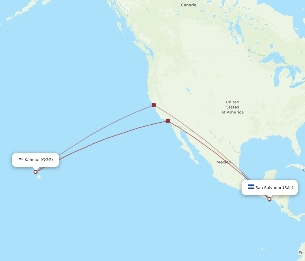 SAL-OGG flight routes