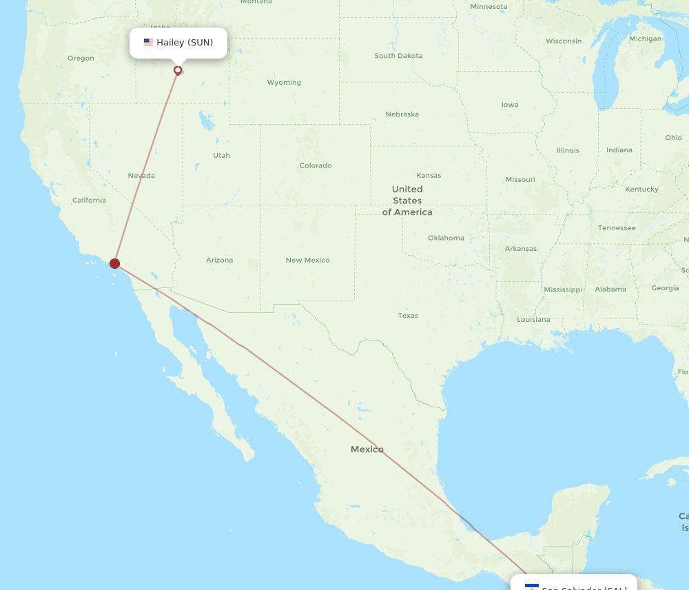 SAL-SUN flight routes