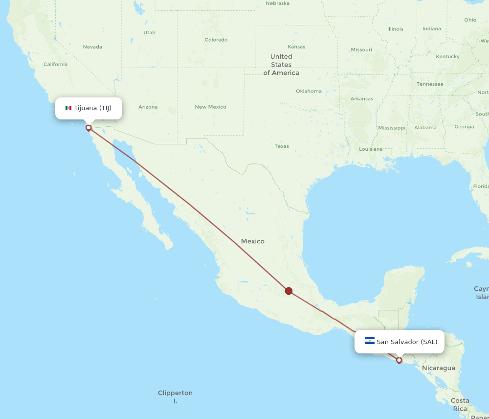 SAL-TIJ flight routes