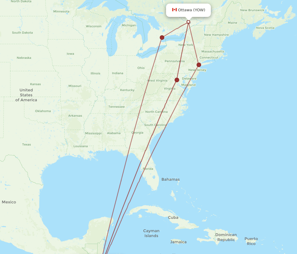 SAL-YOW flight routes