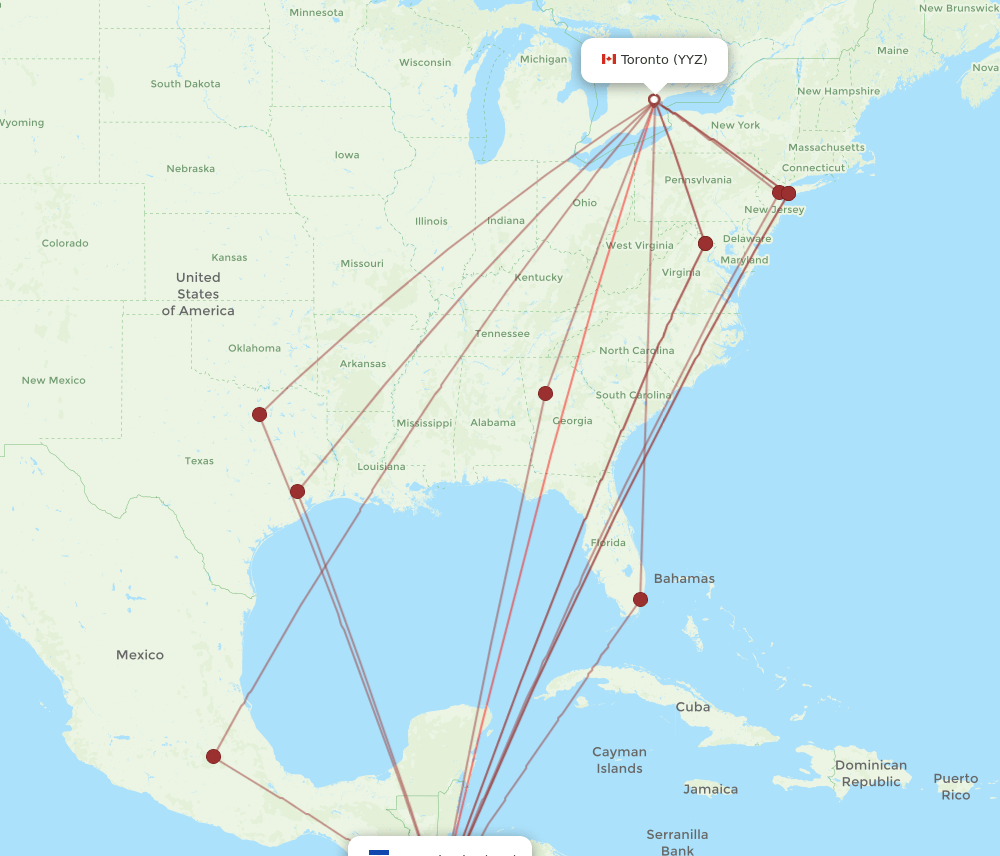 SAL-YYZ flight routes