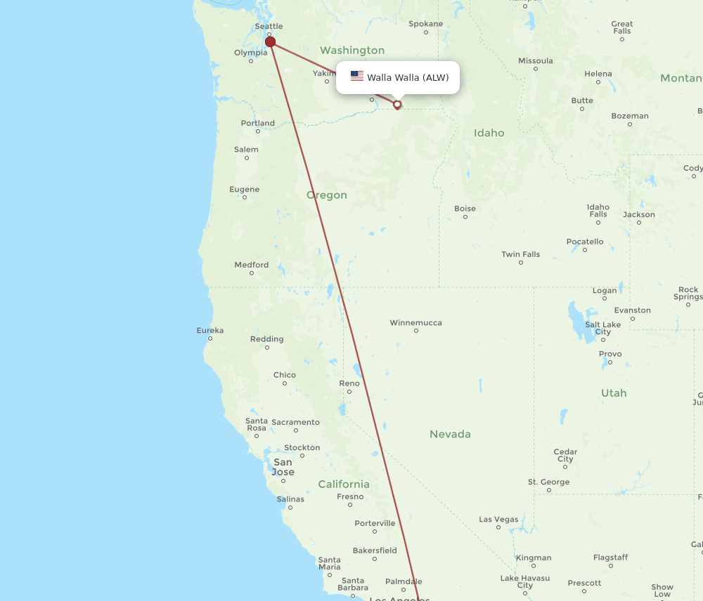 SAN-ALW flight routes